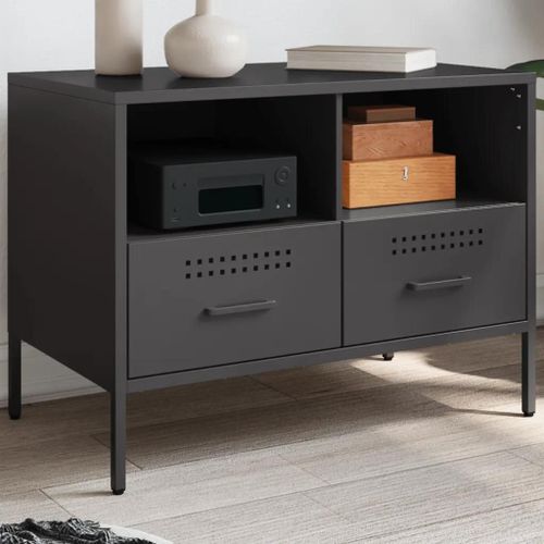 Meuble Tv Noir 68x39x50,5 Cm Acier