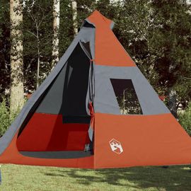 Tente De Camping Tipi 7 Personnes Orange Imperméable