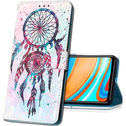 Coque Pour Realme 6, Etui Nouveau 3d Effet Cuir Pu+Tpu Silicone Carte Antichoc Support Portefeuille Magnetique Creatif Housse Pour Realme 6. Yb Double Campanula