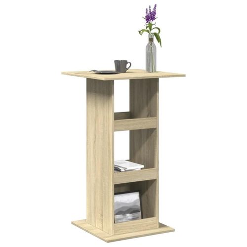 Table De Bar Avec Rangement Chêne Sonoma Bois D'ingénierie