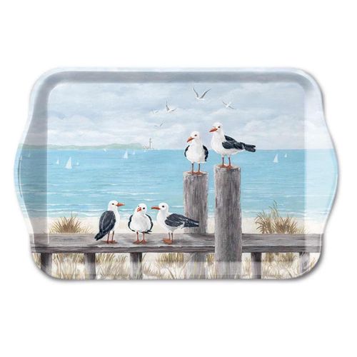 Petit Plateau Rectangulaire Mouettes Sur Le Quai