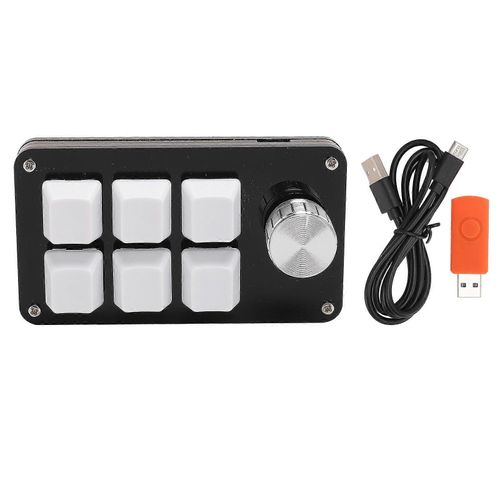 Mini clavier à 6 touches avec bouton de programmation personnalisée Interrupteur bleu remplaçable à chaud Clavier mécanique macro à une main pour les jeux