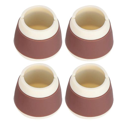 4 Pcs Silicone Meubles Protecteurs 3.3x4x4cm Antidérapant Chaise Ronde Table Pied Couvre Caps (Café)