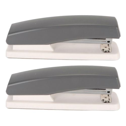 Agrafeuse De Bureau 20 Feuilles Capacité Empêcher Le Glissement Portable Petite Agrafeuse Pour Bureau École Maison 2pcs Gris