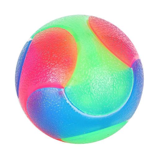 Pet Shining Dog Chew Ball Rubber Colorful Resistant Grind Tooth Educational Toy
