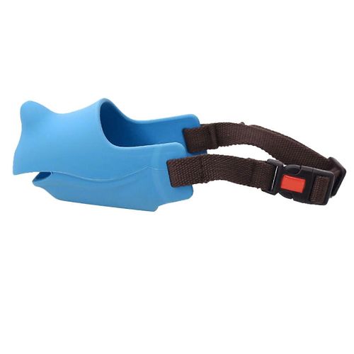 Muselière Réglable Respirante Pour Chien En Silicone Pour Chien En Silicone Pour Chien Masque De Protection Contre Les Morsures Et Les Aboiements Pour Chiens Bleu M (Circonférence De La Bouche 13,5 À