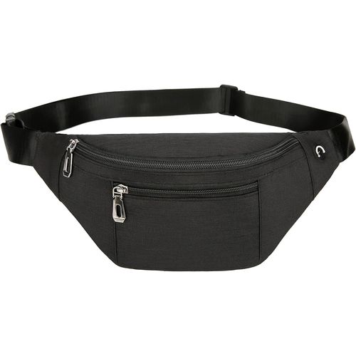 Sac Banane Pour Homme Et Femme, Sac Banane Imperméable Avec Ceinture Réglable, Sac Banane Décontracté Pour Voyage, Sport, Course À Pied (02-Noir)
