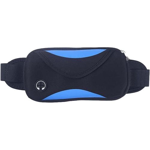 Femme Homme Ceinture De Course Avec Pr Casque Sac Banane De Sport Etanche Sacoche Pochette Running B Réglable Pour (Bleu Clair(Étanche))