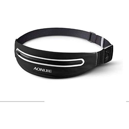 Ceinture De Course À Pied Réglable - Sac De Jogging - Sac Banane - Voyage - Marathon Gym - Entraînement - Fitness - Support De Téléphone De 6,0 Pouces (Noir)