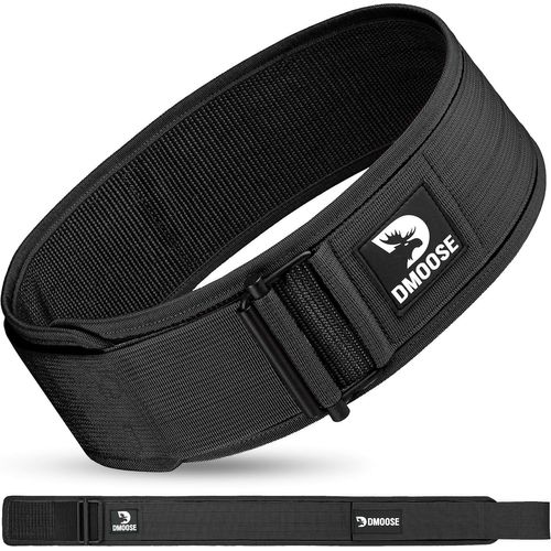 Dmoose Ceinture D'haltérophilie Autobloquante De 10,2 Cm Pour Entraînement Olympique, Wod, Cross Training, Ceinture D'entraînement En Nylon Avec Boucle Réglable ¿ Fournit Soutien Lombaire Et Stabilit