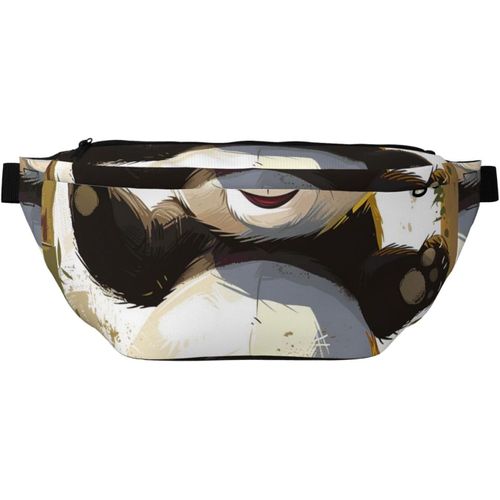 Panda 1 Sac Banane Imprimé Réglable Sac Banane Léger Voyage Ceinture Pour La Marche, Le Cyclisme, La Randonnée, Les Voyages, Noir , Taille Unique, Sac À Dos Décontracté