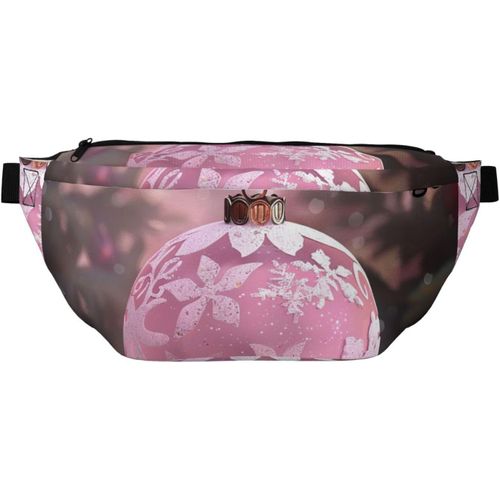 Beau Sac Banane De Noël Imprimé Boule De Noël Réglable Sac Banane Léger Voyage Ceinture Banane Pour La Marche, Le Cyclisme, La Randonnée, Les Voyages, Noir , Taille Unique, Sac À Dos Décontracté