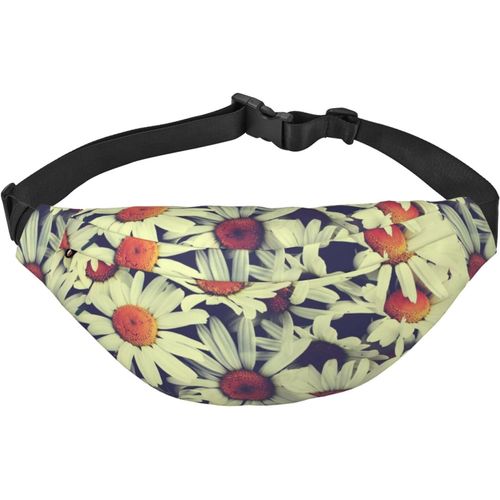 Vintage Fleurs Imprimer Fanny Pack Étanche Réglable Ceinture Sac Casual Sac Bandoulière Sacs Pour Voyage Randonnée Course À Pied Cyclisme, Noir , Taille Unique