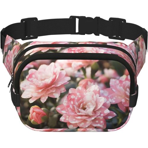 Beau Sac Banane Carré À Pois Double Couche Mini Ceinture Réglable Sac Ceinture Sac D'Exercice Course Voyage Randonnée, Noir, One Size