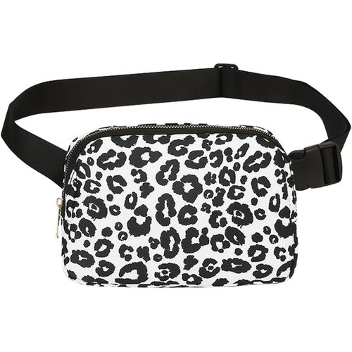Sac Banane De Course Pour Homme, Poche De Poitrine Pour Homme, Salle De Gym, Sac De Ceinture De Mode En Plein Air, Sac À Bandoulière Étanche, Sac Banane Anti-Vol - Sac À Dos Réglable, Noir Léopard Et