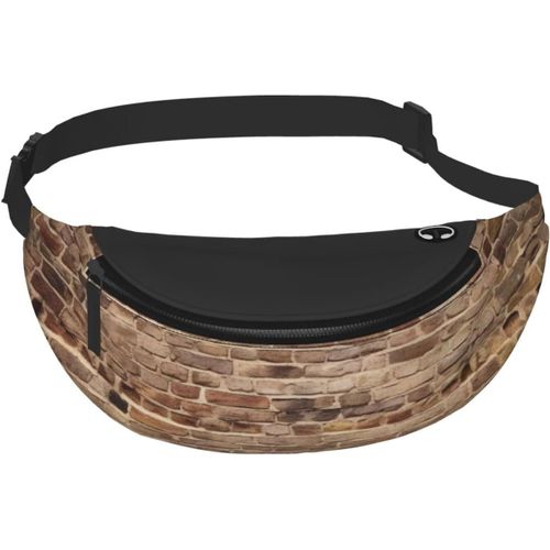 Sac Banane Pour Homme Et Femme - Motif Mur De Briques - Pour Voyage, Sport, Course À Pied, Randonnée, Jogging, Gym, Noir , Taille Unique