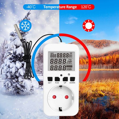 Prise de Thermostat numérique Prise de Sortie de contrôleur de température de Reptile 230 V 16 A Contrôle de Refroidissement de Chauffage pour Incubateur de Brassage Incubateur Tapis Chauffant de Terrarium de Serre