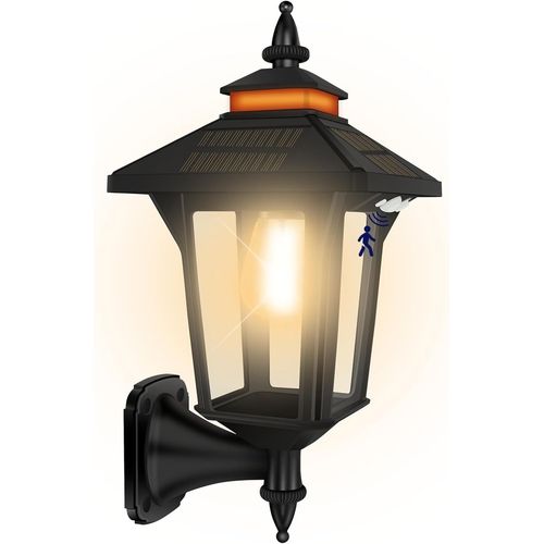 Lampes Solaires D'extérieur Avec 3 Modes D'éclairage Et Détecteur De Mouvement, Lanternes Solaires Intelligentes D'extérieur Étanches, Appliques Murales Solaires Modernes Pour Grange, Abri De Jardin,
