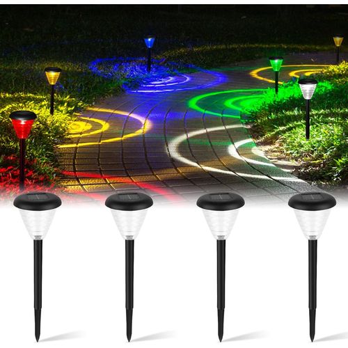 4 Pièces Lampe Solaire Exterieur Jardin,Lumiere Solaire Exterieure,Lampes Solaires Exterieures Jardin,Eclairage Exterieur Solaire,Ip65 Étanche Lampe Exterieur Solaire,Eclairage Pour Chemins