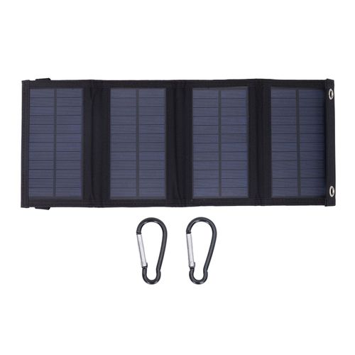 Kit de chargeur de panneau solaire pliable Portable 10W 5V, panneau de chargeur solaire pliable IP65 pour Camping randonnée noir