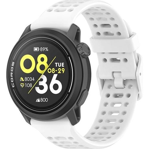 1pcs Sport Silicone Bracelet Pour Coros Pace 3 Pour Hommes Et Femmes - 22mm - Blanc