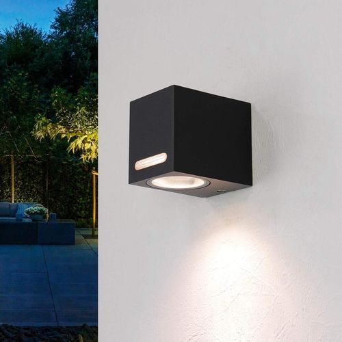 Applique D'extérieur Polyvalente Aalborg Au Design Moderne Downlight En Métal Gris Foncé De Forme Rectangulaire Ip44 1xgu10 Pour Le Jardin