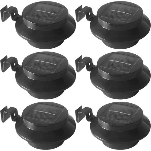 Lampes De Gouttière Extérieures, Auto Marche/Arrêt Éclairage Solaire De Clôture, Lampes Solaire Décoratif Étanche Pour Terrasse, Patio, Jardin, Voie S'accès (6 Paquets)