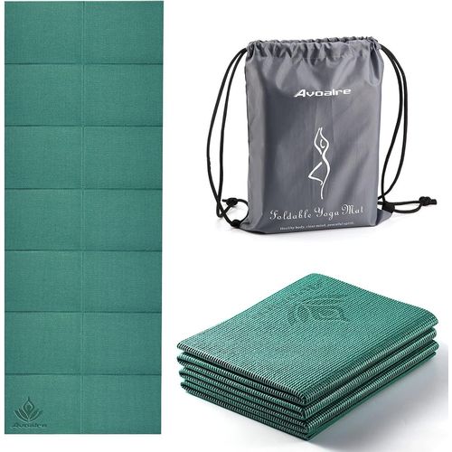 Tapis Yoga Antidérapant Et Pliable Tapis De Sport Indechirable Epais Tapis Yoga De Voyage Pour Pilâtes, Gym, Aérobic, Stretching, Entraînement, Enfant Et Femme Avec Sac