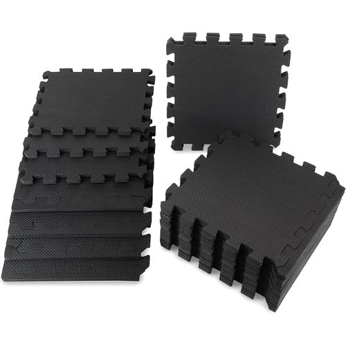 1,95 M² Tapis Protection Sol 21 Pièces 30 X 30 X 1 Cm Isolation Piscine Tapis Bordures Fitness Sport Puzzle Dalle Mousse Gym Garage