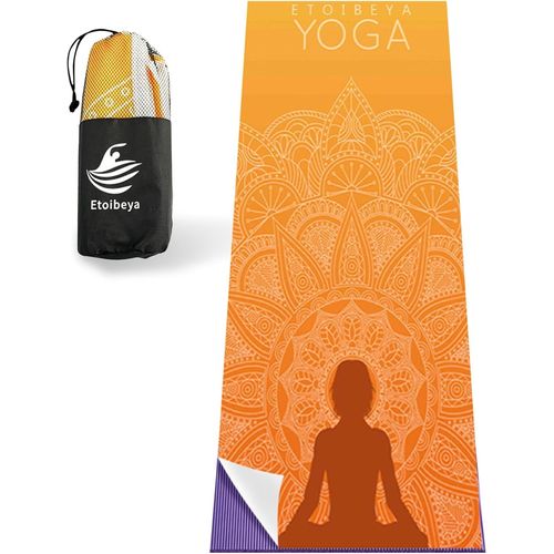 Tapis Yoga, Tapis Sport Fitness Tapis Yoga Antidérapant Tapis De Gymnastique, Tapis De Yoga Serviette Avec Sac De Rangement Serviette De Yoga À Séchage Rapide Tapis Pilates Pique-Nique De Yoga Chaud