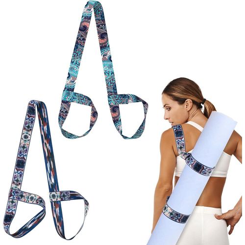 Sangle De Transport Réglable Pour Tapis De Yoga, Facile À Transporter, Mains Libres, Support Réglable Pour Tous Les Tapis, Multicolore, Large