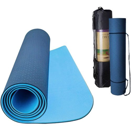 Tapis De Yoga Antidérapant Avec Bandoulière Et Sac De Transport, Pilates, Fitness, Tapis De Yoga, Tpe + Coton Écologique, Tapis De Gymnastique, Violet/Rose, 183cm X 61cm X 6mm
