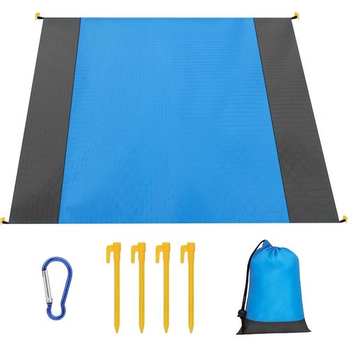 Tapis De Plage 210 X 200 Cm, Imperméable Anti Sable Natte De Plage, Couverture Pour Pique-Nique, Grand, Ultra Légère, Pour Camping, Randonnée, Plage, Pique-Nique