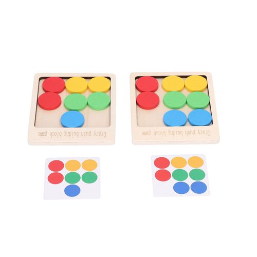 CONNOR Puzzle de couleurs en bois pour l'education precoce, blocs ronds interactifs, jouet assorti pour les enfants de 3 ans et plus