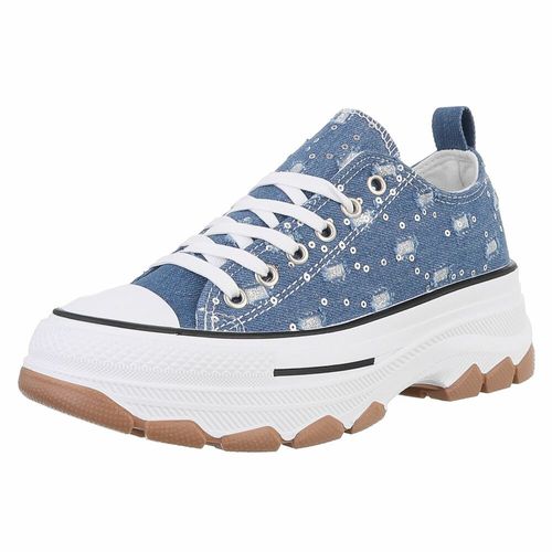Baskets Basses Pour Femme - Bleue Ciel 38