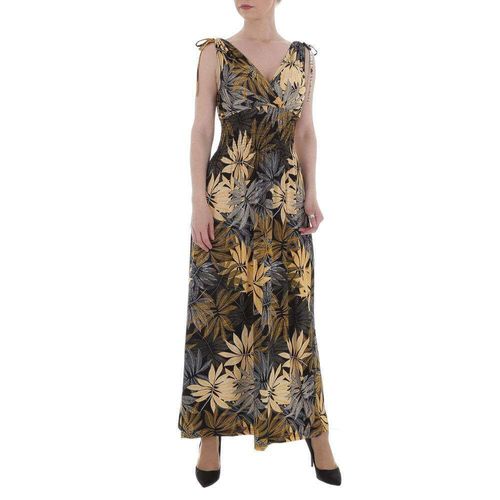 Robe Longue Femme Leezio - Jaune De Taille M/L