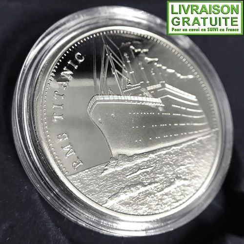 Rms Titanic White Star Line - Pièce Médaille Commémorative Plaquée Argent (Réf 1b)
