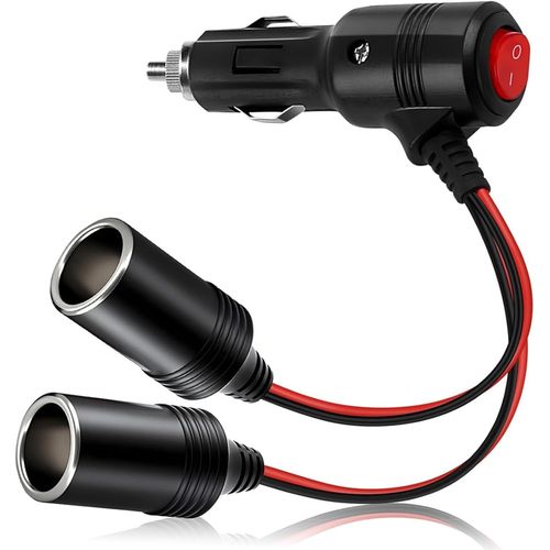 Mondodigitale-1 À 2 Rallonge Allume Cigare, Prise Allume Cigare,12v/24v Adaptateur Répartiteur Avec Interrupteur Marche/Arrêt Et Fusible 10a, Pour Voiture, Bateau