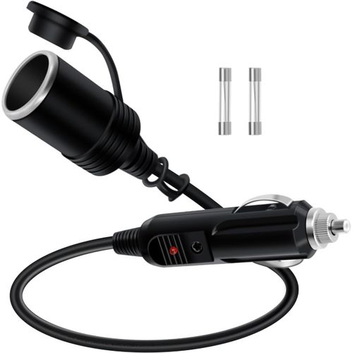 Mondodigitale-Rallonge Allume Cigare 12v 24v Rallonge De Chargeur De Voiture 16awg Avec Indicateur Led Pour Gonfleurs De Pneus, Aspirateurs Et Autres Appareils Portables (1 M)