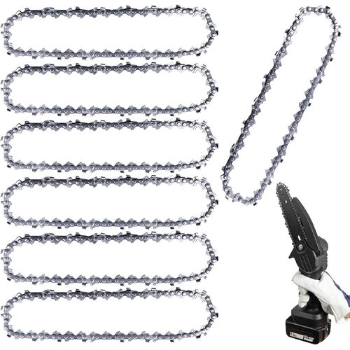 MONDODIGITALE-Lot De 7 Chaînes De Tronçonneuse 6 Pouces 37 Tg-Chaîne De Rechange-Mini Tronçonneuse Sans Fil-Compatible Avec Toutes Les Chaînes De Tronçonneuse De 6 Pouces-Pour Arbre De Jardin, Agricu