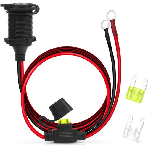 Mondodigitale-Prise Allume Cigare 12v/24v Rallonge Allume Cigare Imperméable Marine Grade 12v Avec Fusible Pour Moto Bateau Voiture Camion