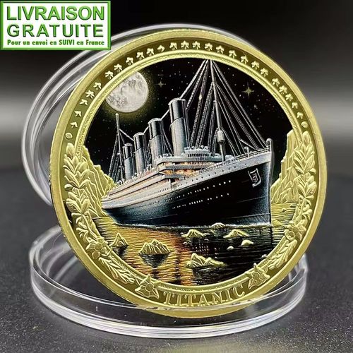 Rms Titanic White Star Line - Pièce Médaille Commémorative Plaquée Or (S1a)