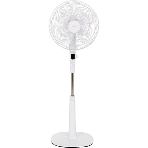 MONDODIGITALE-Ventilateur Oscillant Numérique Sur Pied 5 Pales Doubles 12 Vitesses Avec Télécommande, Blanc