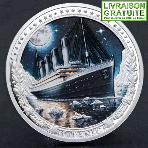 Rms Titanic White Star Line - Pièce Médaille Commémorative Plaquée Argent (S1b)