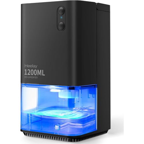 MONDODIGITALE-Déshumidificateur 1200Ml,Déshumidificateur D'Air Electrique Silencieux Portable Compact Arrêt Automatique Et Lumière Led Colorée Pour La Cave,Salle De Bain,Armoire,Chambre,Placard