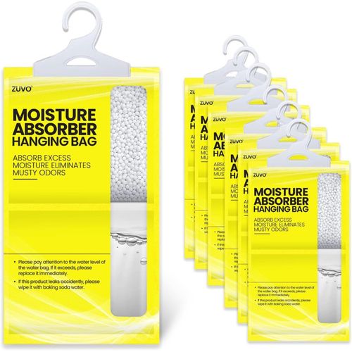 MONDODIGITALE-Déshumidificateur D'Armoire À Suspendre | Absorbeur D'Humidité & Anti-Moisissure | 1 Sachet Actif 4 À 6 Semaines | Protège Vêtements, Chaussures & Tissus | Lot De 12