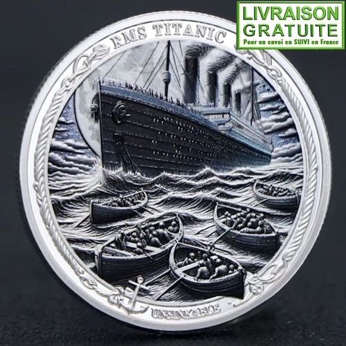 Rms Titanic White Star Line - Pièce Médaille Commémorative Plaquée Argent (S2)
