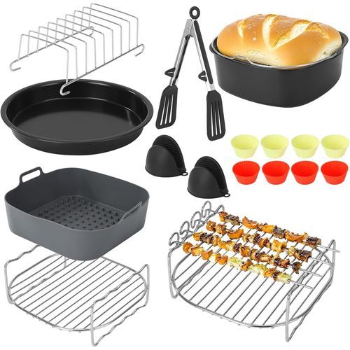 MONDODIGITALE-Accessoires Air Fryer, 20 Pièces Accessoires De Friteuse À Air Carrés Pour Airfryer Xl 6,2L Xxl 7,2L, Ninja 5,8 L/6,2 L, Cosori 5,5 L 4,7 L, Cecotec 5,5 L/6 L, Accessoires Pour Friteuse