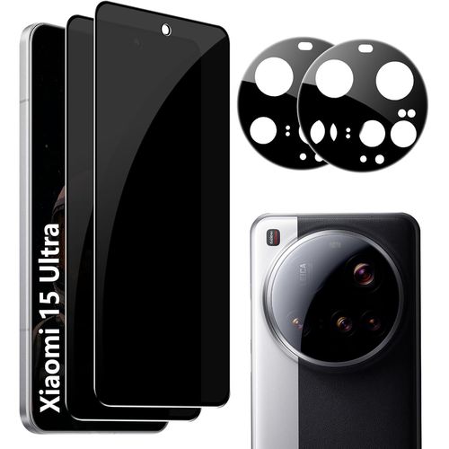 Film De Protection D'écran Anti-Espion Pour Xiaomi 15 Ultra, Protection D'écran Blindée Et Protection De L'appareil Photo[2 + 2 Pièces], Dureté 9h, Film De Protection D'écran Anti[Trempe7815]