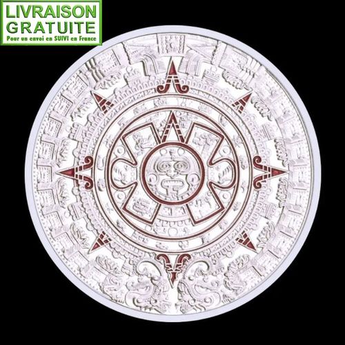 Calendrier Maya - Pièce Médaille Commémorative Plaquée Argent (Réf 2)
